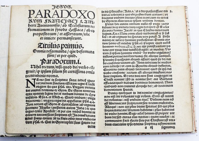 François Lambert - [Post Incunable] - Lambertus ... Synodum Hombergi - 1527