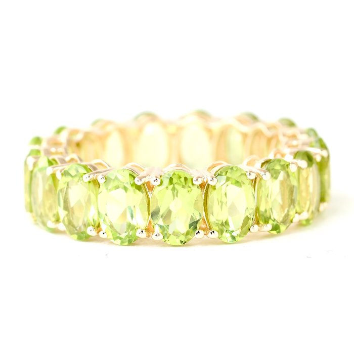 Ring - 14 karat Gulguld -  9.03ct. tw. Peridot