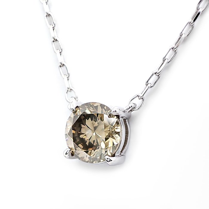 Vedhæng - 14 karat Hvidguld -  1.01ct. tw. Gul Diamant (Naturfarvet)