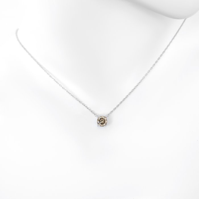 Vedhæng - 14 karat Hvidguld -  1.01ct. tw. Gul Diamant (Naturfarvet)