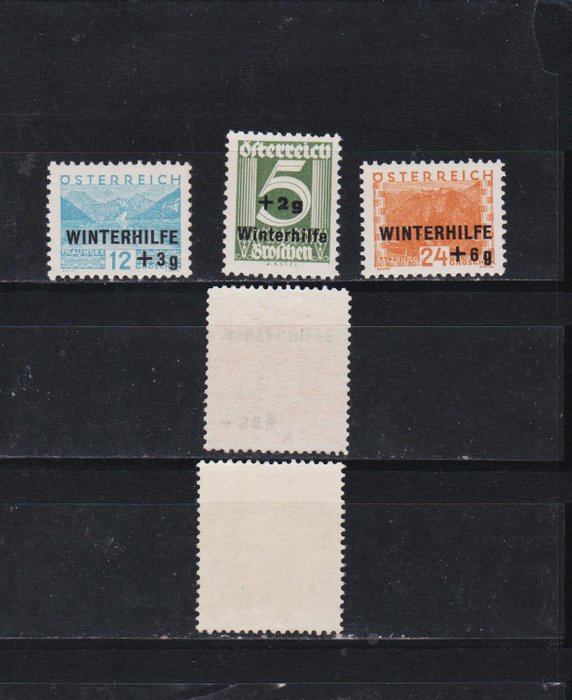 Østrig 1935/1936 - Austria Winter Aid 1 komplet + højeste værdi af Winter Aid 2 postfrisk - Katalognummer 563-566+616