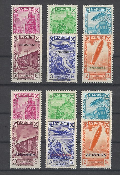 Andorra 1938/1943 - Charity-Complete serie - Edifil nº 1/6 + 7/12