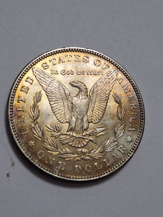 Förenta staterna. Morgan Dollar 1887 Philadelphia with golden toning  (Ingen mindstepris)