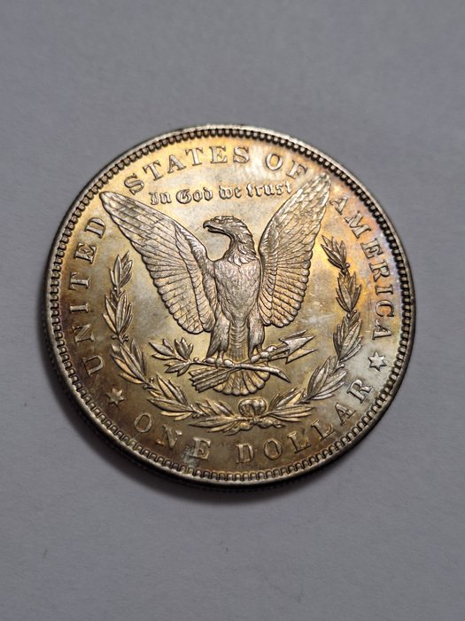 Förenta staterna. Morgan Dollar 1887 Philadelphia with golden toning  (Ingen mindstepris)