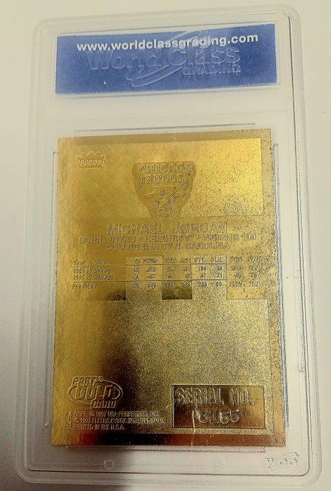 1998 Fleer 23KT Gold Michael Jordan 1986 Rookie- Prism Holo refractor- Signature series WCG 10 - 1 Graded card