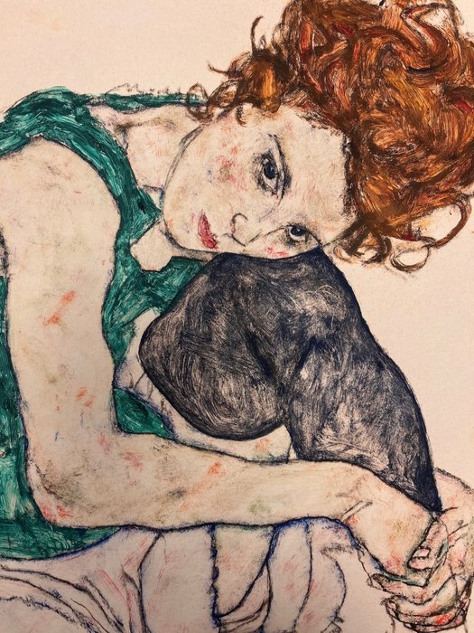 Egon Schiele (1890-1918), (after) - Sitzende Frau mit hochgezogenem Knie (1917)