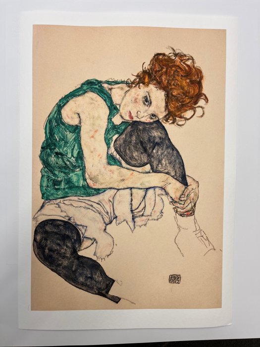 Egon Schiele (1890-1918), (after) - Sitzende Frau mit hochgezogenem Knie (1917)