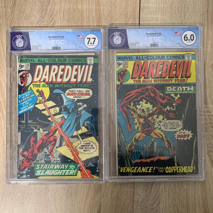 Daredevil #125 128 - EGC graded 60 77 - 2 Graded comic - 1975