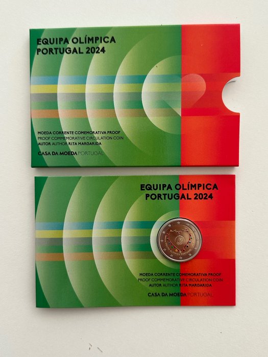 Portugal 2 Euro 2024 "Equipa Olímpica Portugal" Proof  (Ingen mindstepris)