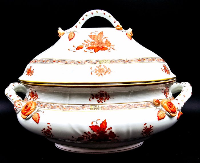 Herend - Terrin - Apponyi Red (kinesisk buket hindbær) 150 års jubilæum - Knogleporcelæn - NYHED - 150 JUBILÆUM