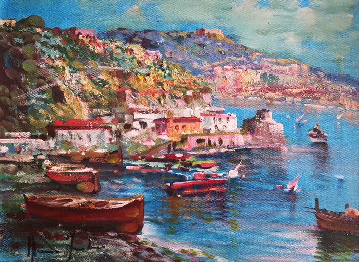 Marino Faliero (1948) - Belvedere di Amalfi con Barche dei Pescatori