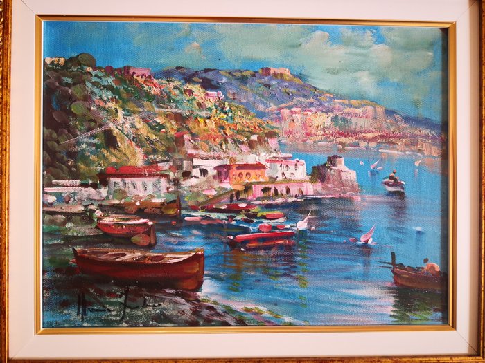 Marino Faliero (1948) - Belvedere di Amalfi con Barche dei Pescatori