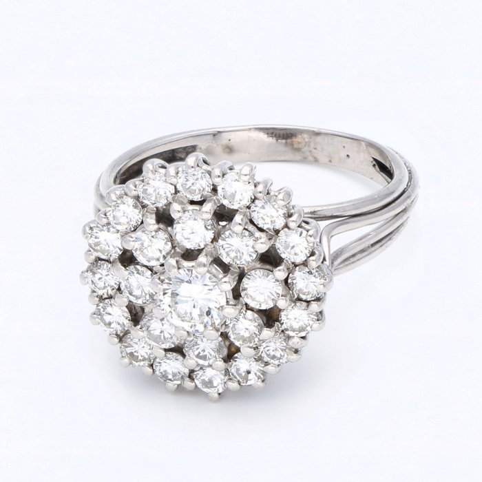 Ring - 18 kraat Hvidguld -  085ct tw Diamant (Natur)