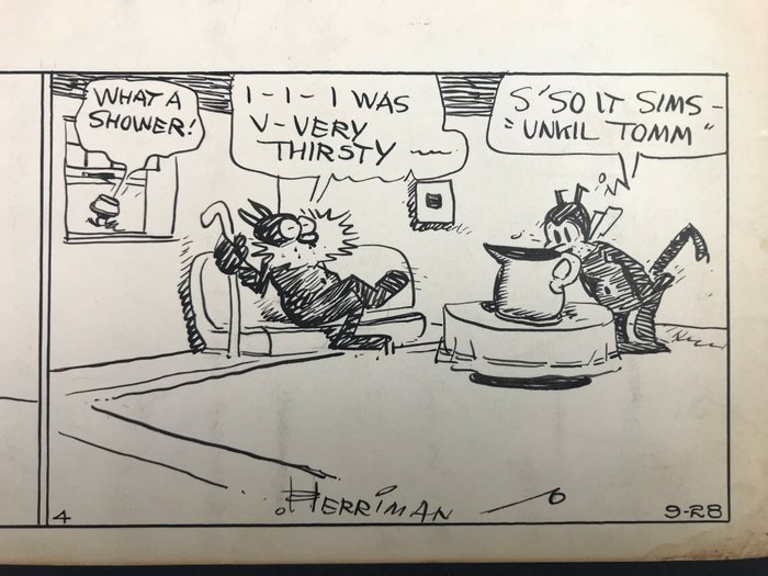 Herriman, George - 1 Original strimmel - Krazy Kat - 1932