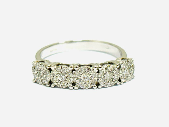 Ring - 18 kraat Hvidguld -  0.95ct. tw. Diamant (Natur)  - Fremstillet i Italien