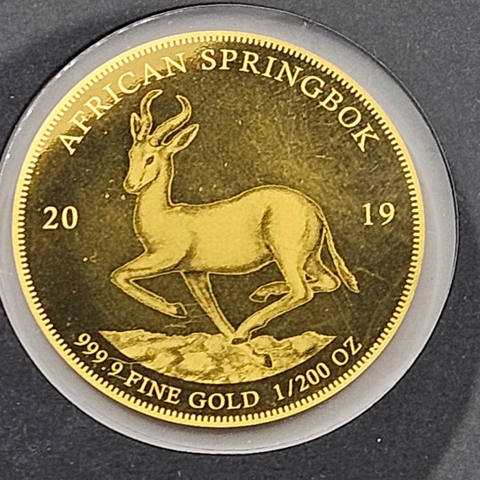 Tchad. 5000 Francs 2019 springbok, 1/200 Oz (.999)  (Ingen mindstepris)