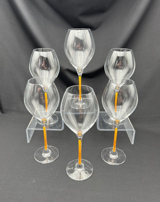 Veuve Clicquot Ponsardin - Champagnefløjte (6) - Trendy gul stilk - Glas