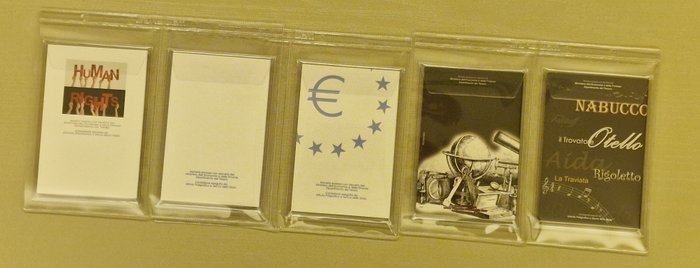 Italien. 2 Euro 2006/2014 (5 coincards)  (Ingen mindstepris)