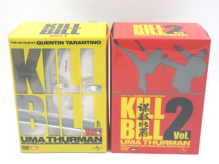 Kill Bill - Uma Thurman - Premium Limited Edition Box Vol1 and Vol2 DVD T-Shirt BE@RBRICK set Japan