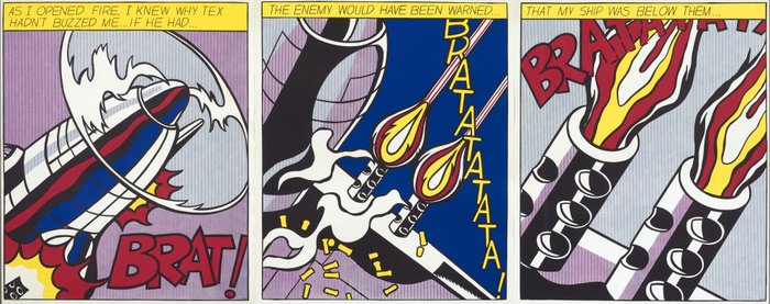 Roy Lichtenstein - AS I OPENED FIRE (Triptich) #1, #2 and #3 - 1980‹erne