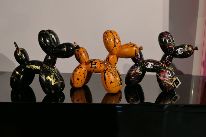 Rich'ART - Lot de 3 "Balloon Dog" version Chanel / Hermès / Louis Vuitton - Edition limitée