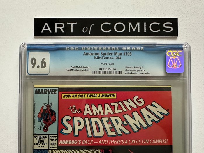 Amazing Spider-Man #306 - Black Cat, Humbug, Chameleon appearance - CGC Graded 9.6 - 1 Graded comic - Første udgave - 1988