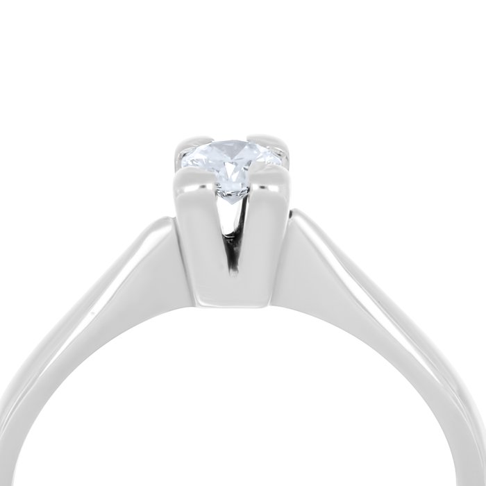 Ring - 18 kraat Hvidguld -  0.20ct. tw. Diamant (Natur)