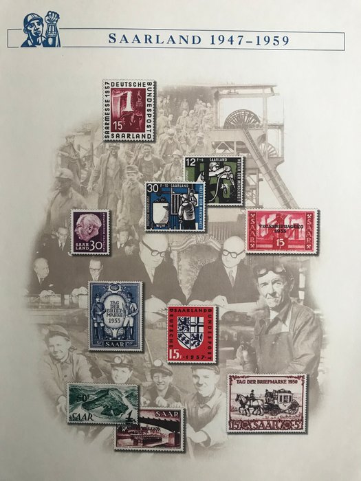 Saarland 1947/1959 - Bortset fra blokkene, komplet **/MNH samling og stemplet samling