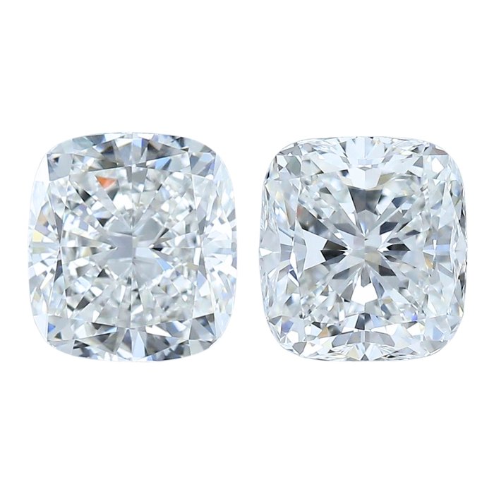 2 pcs Diamant  (Natur)  - 2.04 ct - Pude - F, G - IF, VVS1 - Gemological Institute of America (GIA)