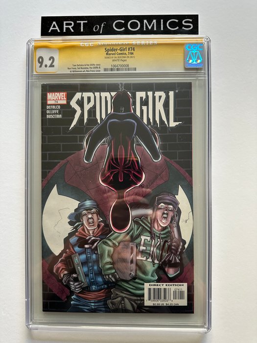 Spider-Girl #74 - Signed By Sal Buscema - Signature Series Graded CGC 92!!! - Very High Grade! - White Pages! - 1 Signed graded comic - Første udgave - 2004