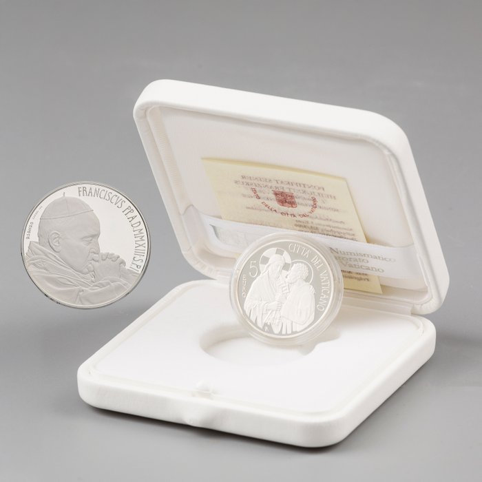 Vatikanstaten. 5 Euro 2013 "Pontificate of Pope Francis" Proof  (Ingen mindstepris)