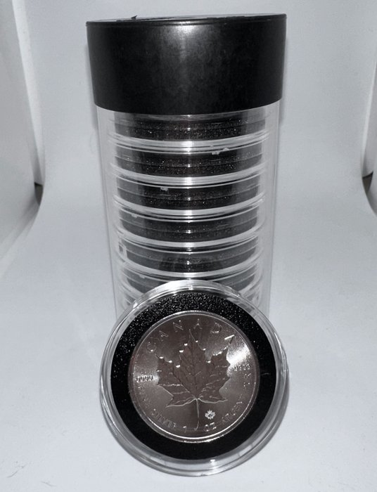 Canada. 11 x 1 oz $5 CAD Silver Maple Leaf Coin BU (Random Years) In Tube