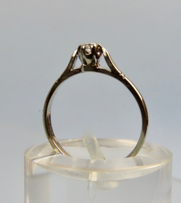 Ingen mindstepris - Ring - 14 karat Hvidguld Diamant (Natur)  - håndlavet ring