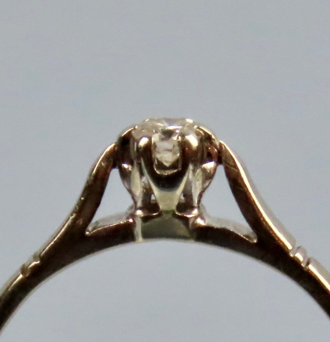 Ingen mindstepris - Ring - 14 karat Hvidguld Diamant (Natur)  - håndlavet ring