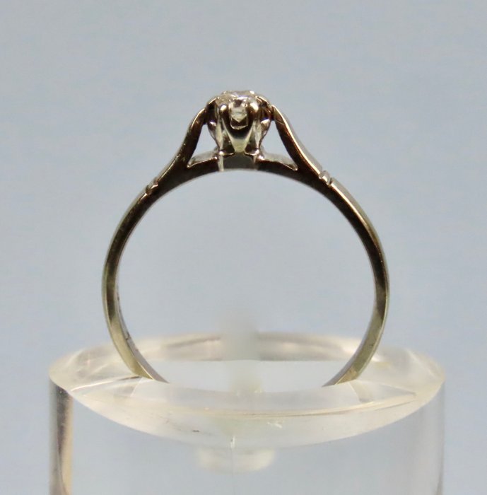 Ingen mindstepris - Ring - 14 karat Hvidguld Diamant (Natur)  - håndlavet ring