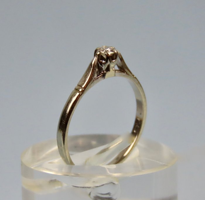 Ingen mindstepris - Ring - 14 karat Hvidguld Diamant (Natur)  - håndlavet ring