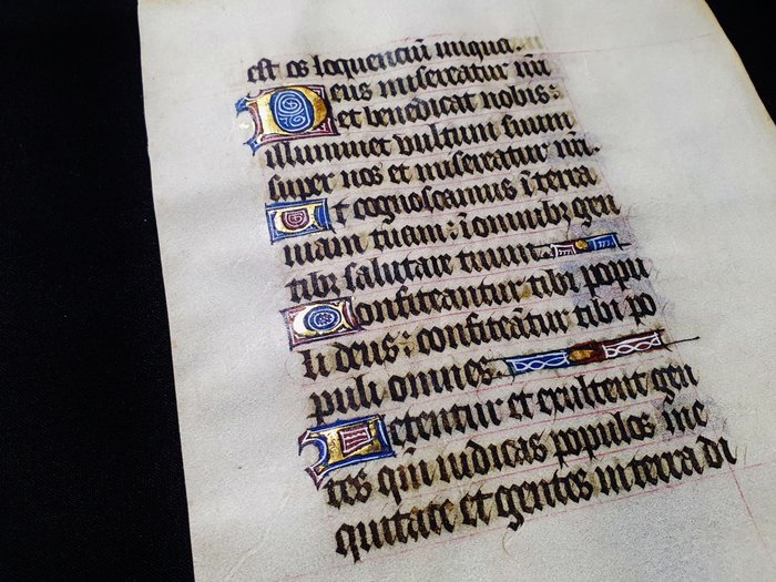 (French Atelier) - Manuscript; Medieval Latin Manuscript, Leaf on Vellum - XV century - 1400