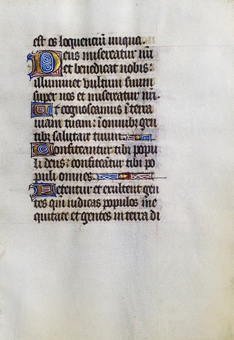 (French Atelier) - Manuscript; Medieval Latin Manuscript, Leaf on Vellum - XV century - 1400