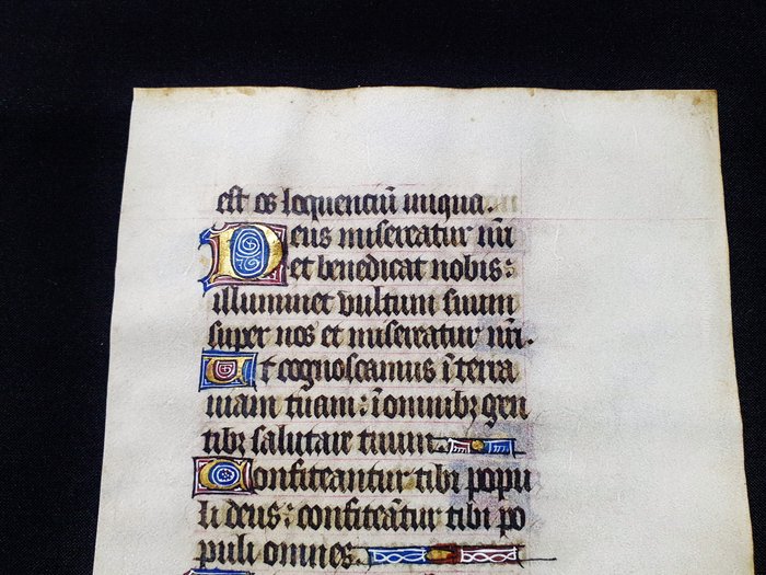 (French Atelier) - Manuscript; Medieval Latin Manuscript, Leaf on Vellum - XV century - 1400