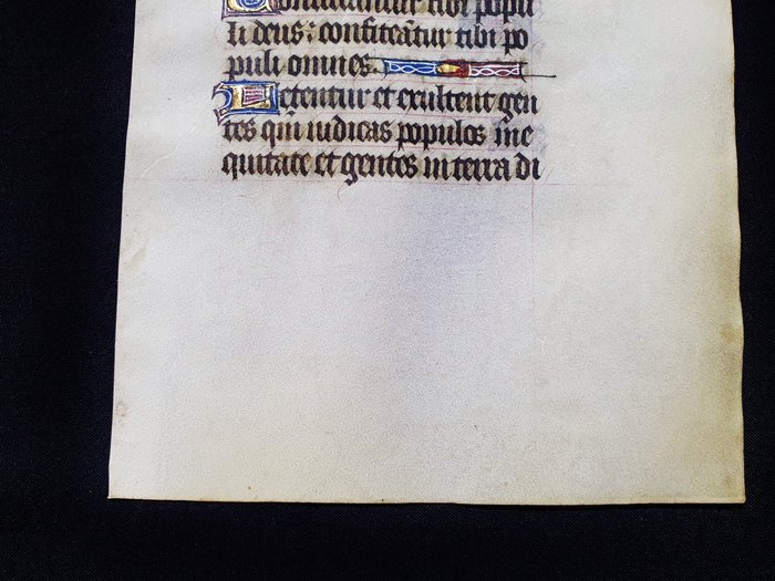 (French Atelier) - Manuscript; Medieval Latin Manuscript, Leaf on Vellum - XV century - 1400