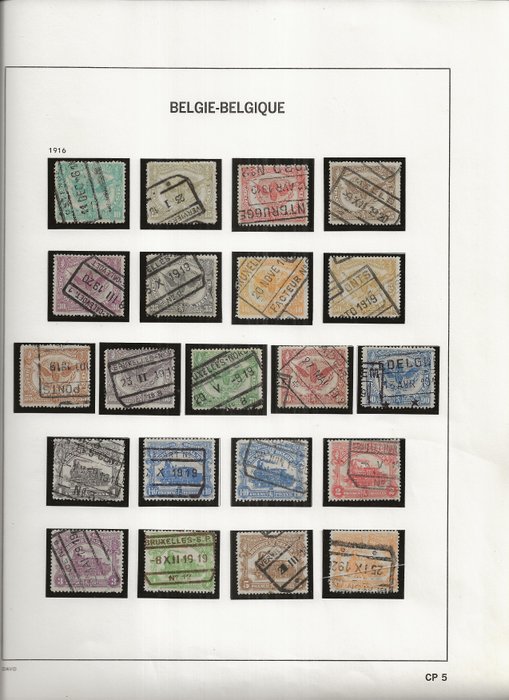 Belgien 1879/1977 - Samling af Rail, Dagblad og Dienst på albumsider - OBP/COB tussen TR1 en TR432, JO1 en JO40, S1 en S81