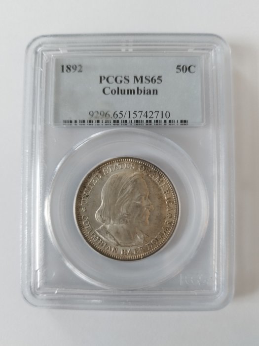 Förenta staterna. 1892 Columbian Exposition Commemorative Silver Half Dollar PCGS Graded MS65  (Ingen mindstepris)