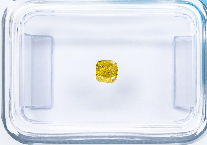 Ingen mindstepris - 1 pcs Diamant  (Naturfarvet)  - 0.20 ct - Pude - Fancy intense Brunlig Gul - I1 - International Gemological Institute (IGI)