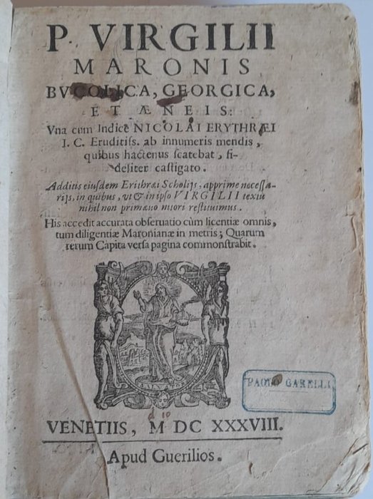 Nicolaus Erythraeus Virgilius - Bucolica, Georgica et Aeneis. Una cum Indice Nicolai Erythraei - 1638