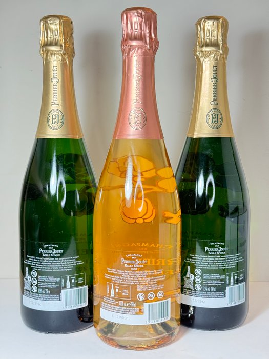 2013 Perrier-Jouët Belle Epoque Rose 2013  2 x Brut 2014 - Champagne - 3 Flasker (075 L)