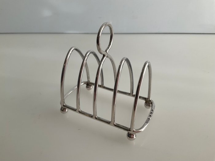 J  B  Chatterley  Sons Ltd - Stativ - Sterling Sølv 5 Bar 4 Division Toast Rack - sterlin sølv