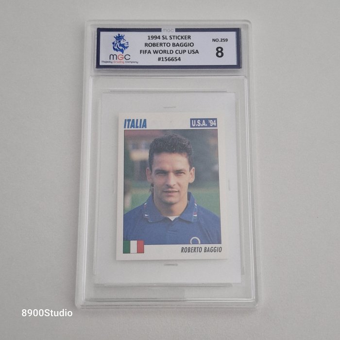 1994 - Service Line - USA 94 World Cup - Roberto Baggio - #259 - 1 Graded sticker - MGC 8