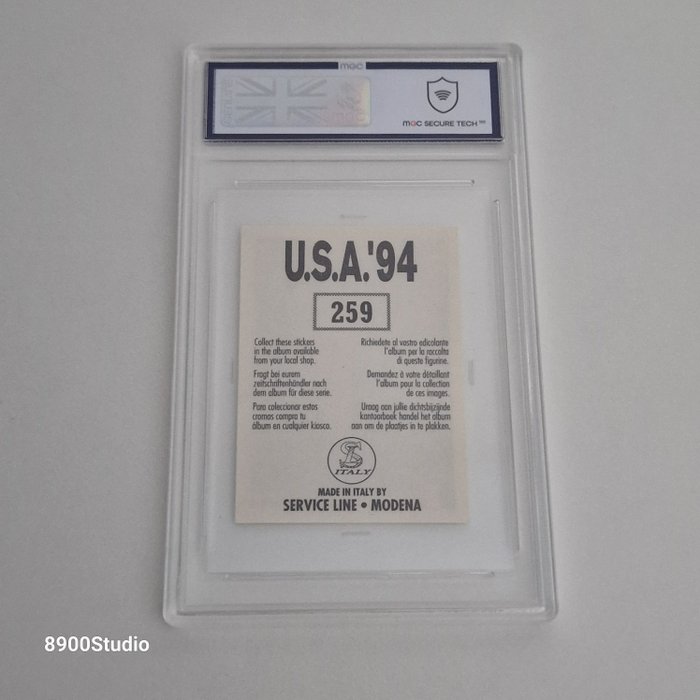 1994 - Service Line - USA 94 World Cup - Roberto Baggio - #259 - 1 Graded sticker - MGC 8