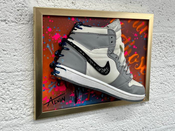 Alvin Silvrants (1979) - DIOR Nike Air Jordan I 3D sneaker art in frame