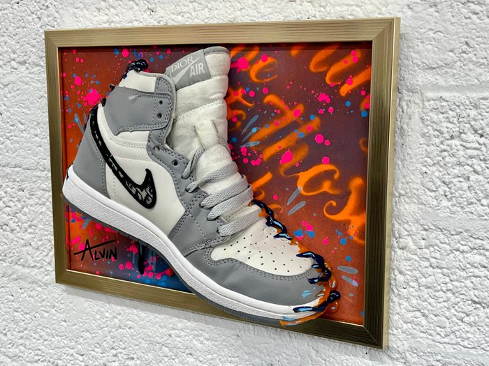 Alvin Silvrants (1979) - DIOR Nike Air Jordan I 3D sneaker art in frame